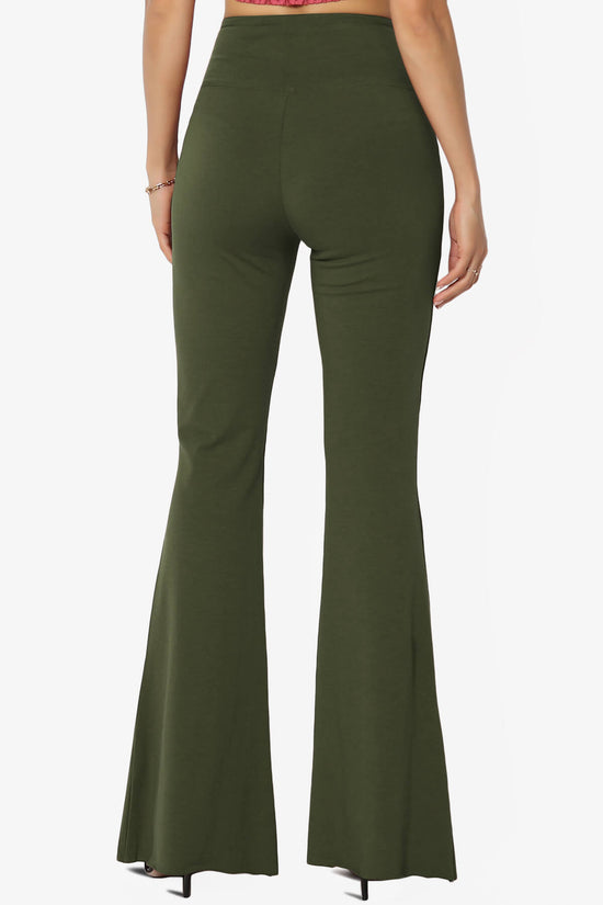 Load image into Gallery viewer, Zaylee Raw Hem Flared Comfy Yoga Pants OLIVE_2
