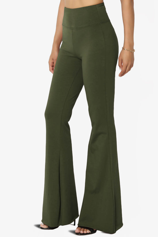 Load image into Gallery viewer, Zaylee Raw Hem Flared Comfy Yoga Pants OLIVE_3
