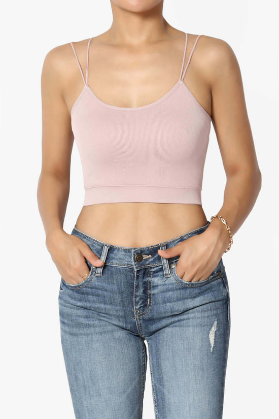 Load image into Gallery viewer, Zippy Skinny Strap Ribbed Seamless Bra Cami DUSTY BLUSH_1

