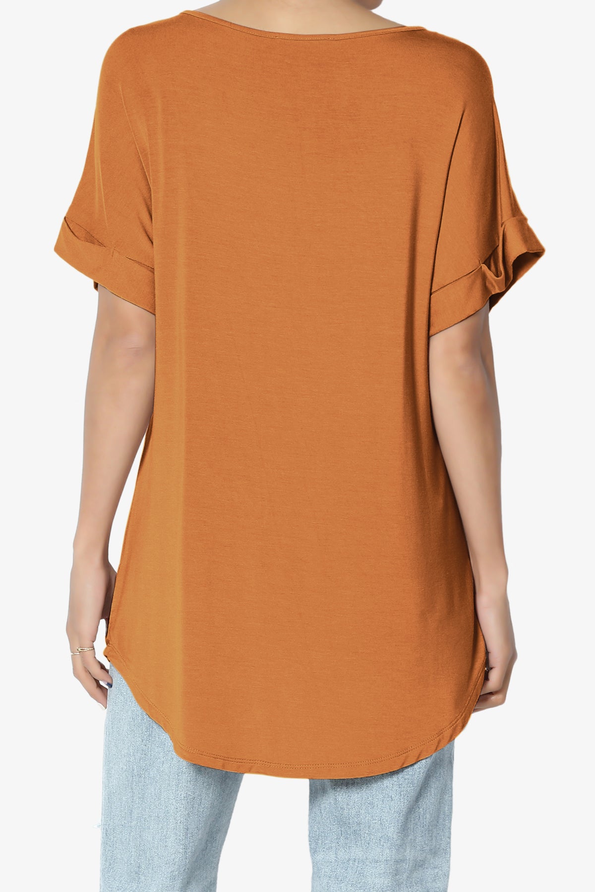 Tracey Wide V-Neck Jersey Top