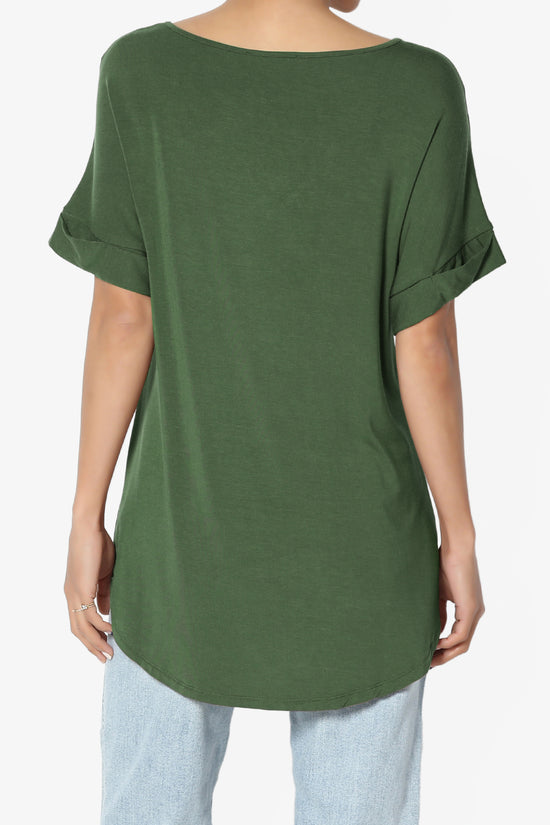 Tracey Wide V-Neck Jersey Top