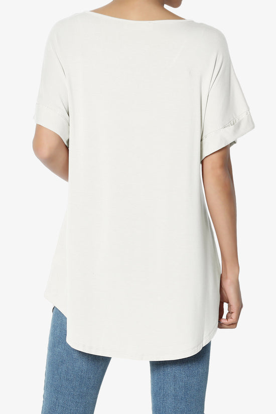 Tracey Wide V-Neck Jersey Top