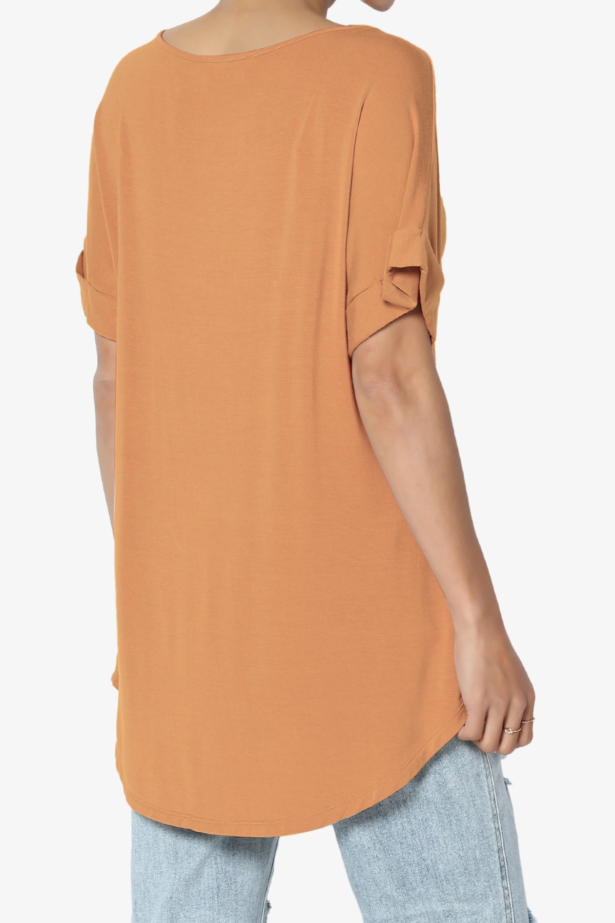 Tracey Wide V-Neck Jersey Top