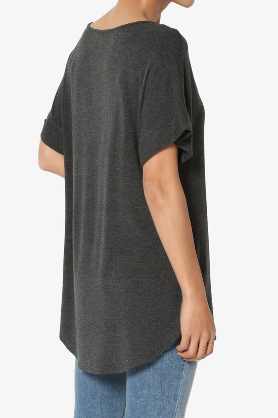 Tracey Wide V-Neck Jersey Top