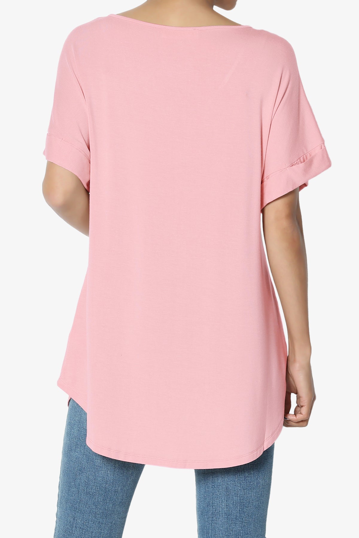 Tracey Wide V-Neck Jersey Top