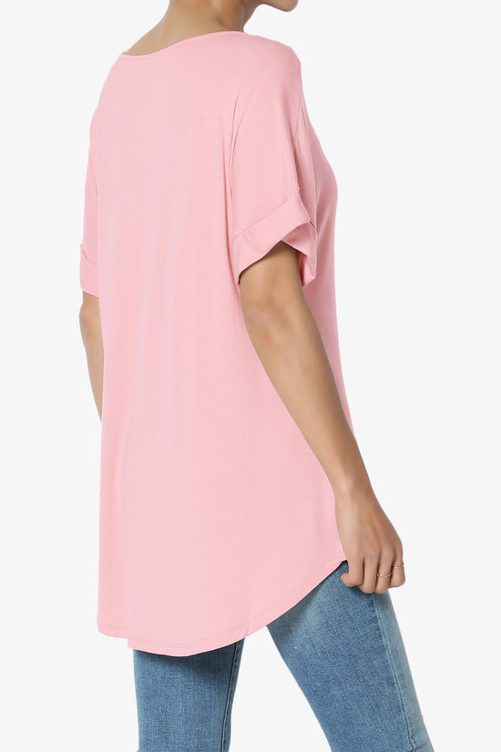 Tracey Wide V-Neck Jersey Top