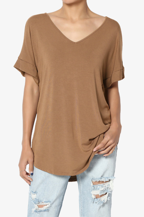 Tracey Wide V-Neck Jersey Top PLUS