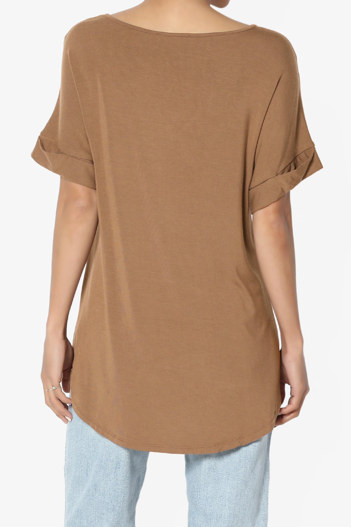 Tracey Wide V-Neck Jersey Top