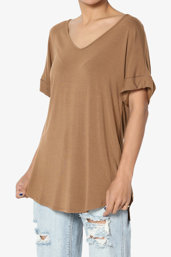 Load image into Gallery viewer, Tracey Wide V-Neck Jersey Top PLUS
