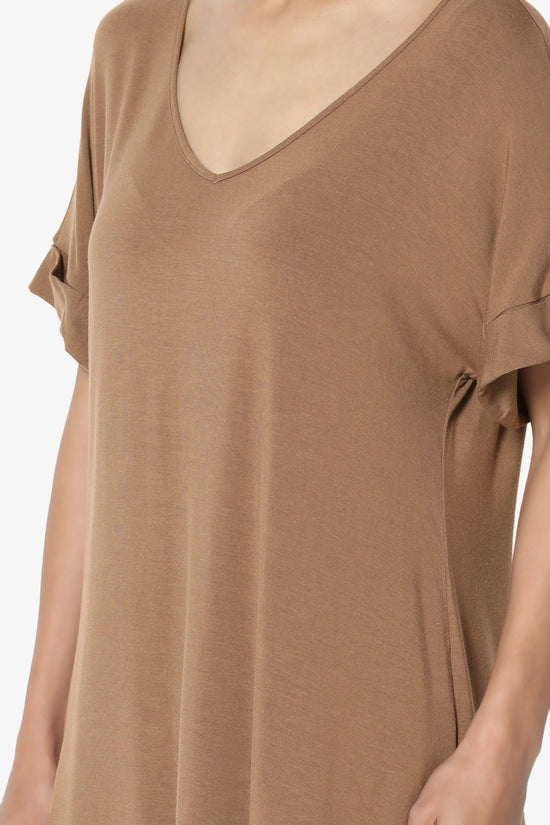 Tracey Wide V-Neck Jersey Top