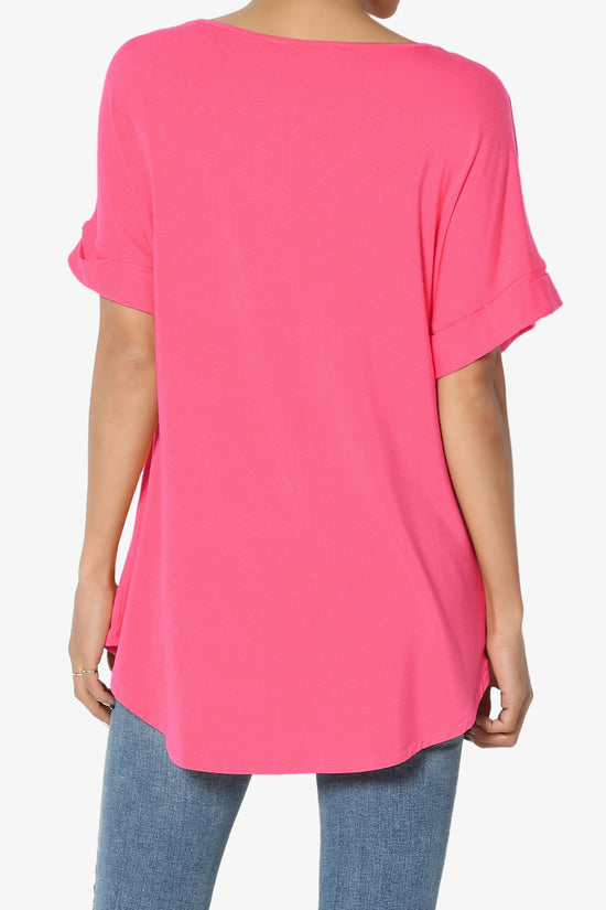 Tracey Wide V-Neck Jersey Top