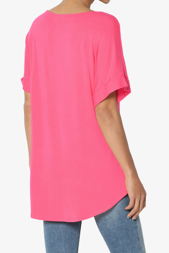 Tracey Wide V-Neck Jersey Top