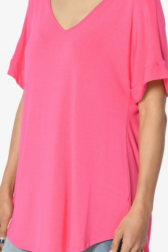 Tracey Wide V-Neck Jersey Top