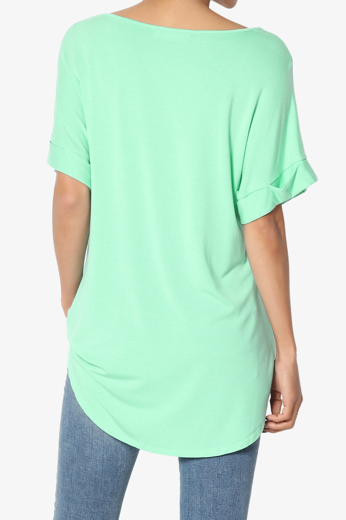 Tracey Wide V-Neck Jersey Top