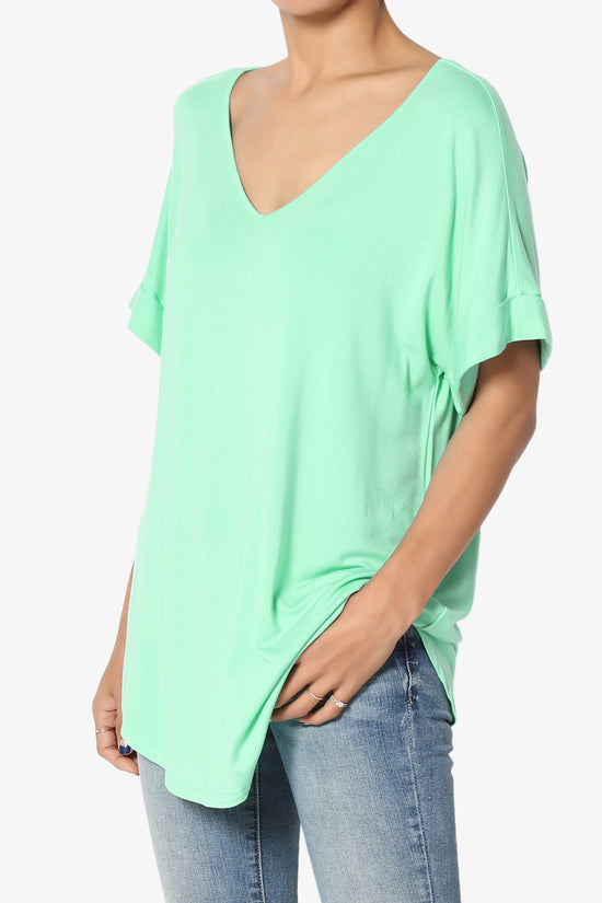 Tracey Wide V-Neck Jersey Top