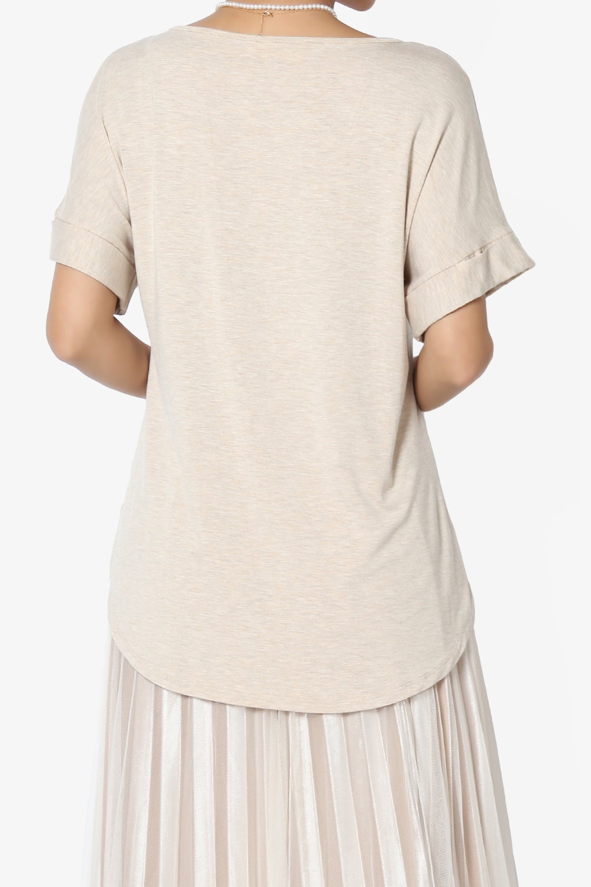 Tracey Wide V-Neck Jersey Top