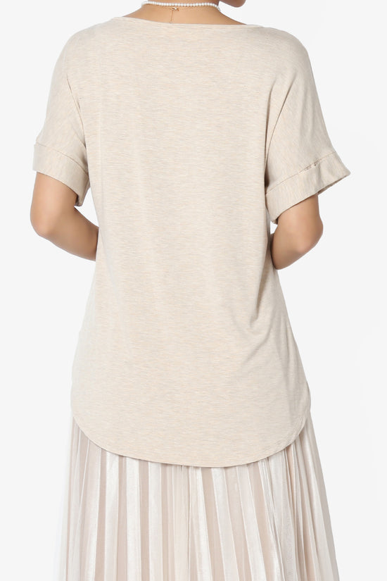 Tracey Wide V-Neck Jersey Top