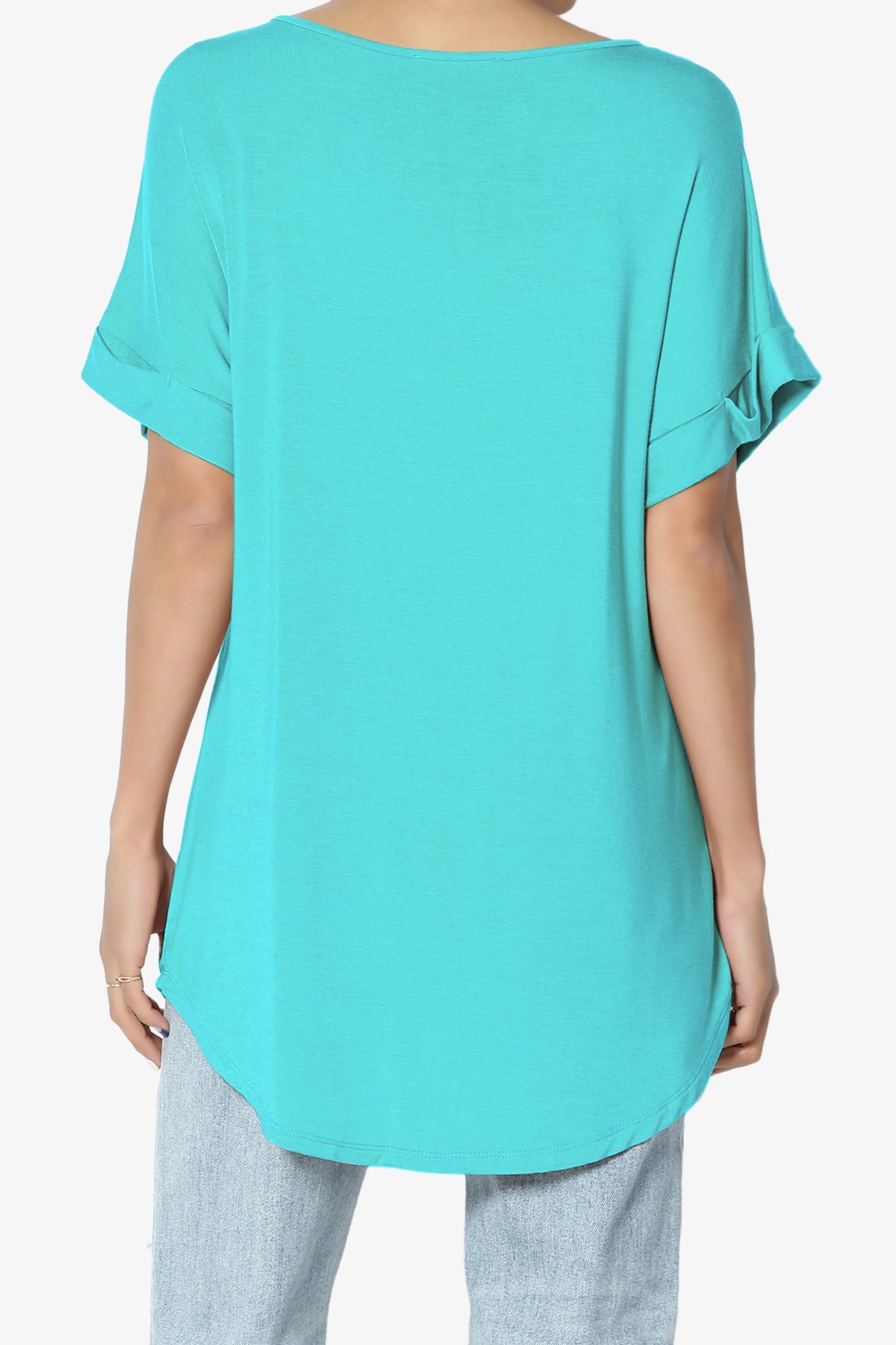 Tracey Wide V-Neck Jersey Top