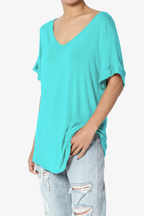 Tracey Wide V-Neck Jersey Top