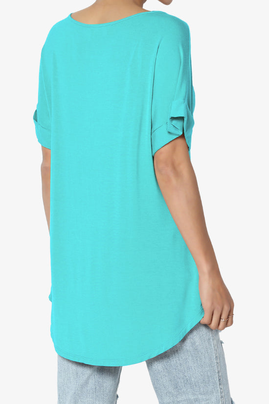 Tracey Wide V-Neck Jersey Top