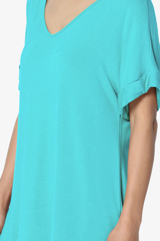 Tracey Wide V-Neck Jersey Top