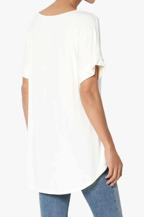 Tracey Wide V-Neck Jersey Top