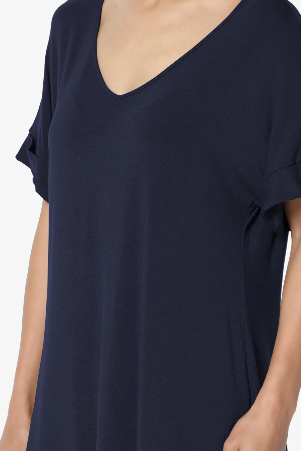 Tracey Wide V-Neck Jersey Top MORE COLORS