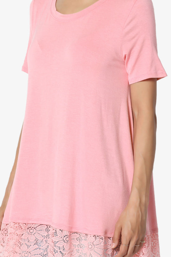 Nason Short Sleeve Lace Hem Tunic ROSE PINK_5