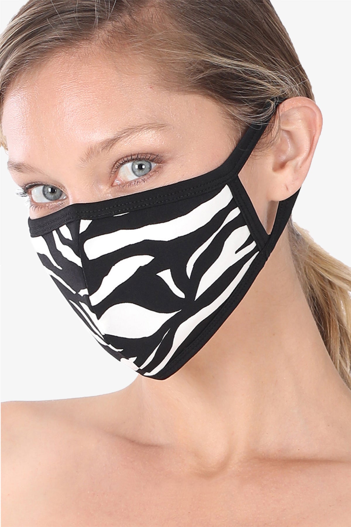 Load image into Gallery viewer, 3 PACK Washable Cotton MASK With Filter Pocket Zebra
