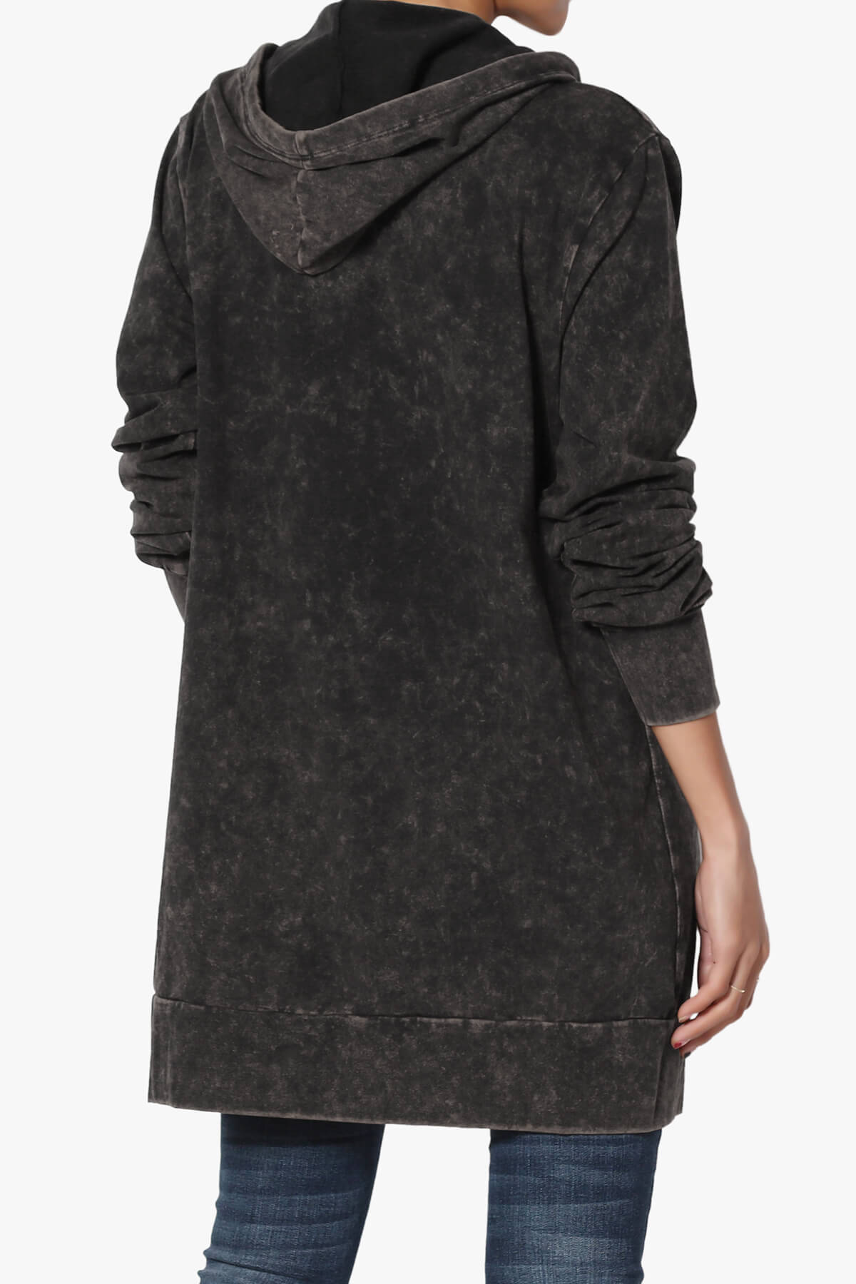 Load image into Gallery viewer, Trophy Acid Wash Hoodie Tunic CHARCOAL_2
