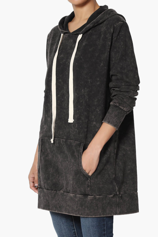 Load image into Gallery viewer, Trophy Acid Wash Hoodie Tunic CHARCOAL_3
