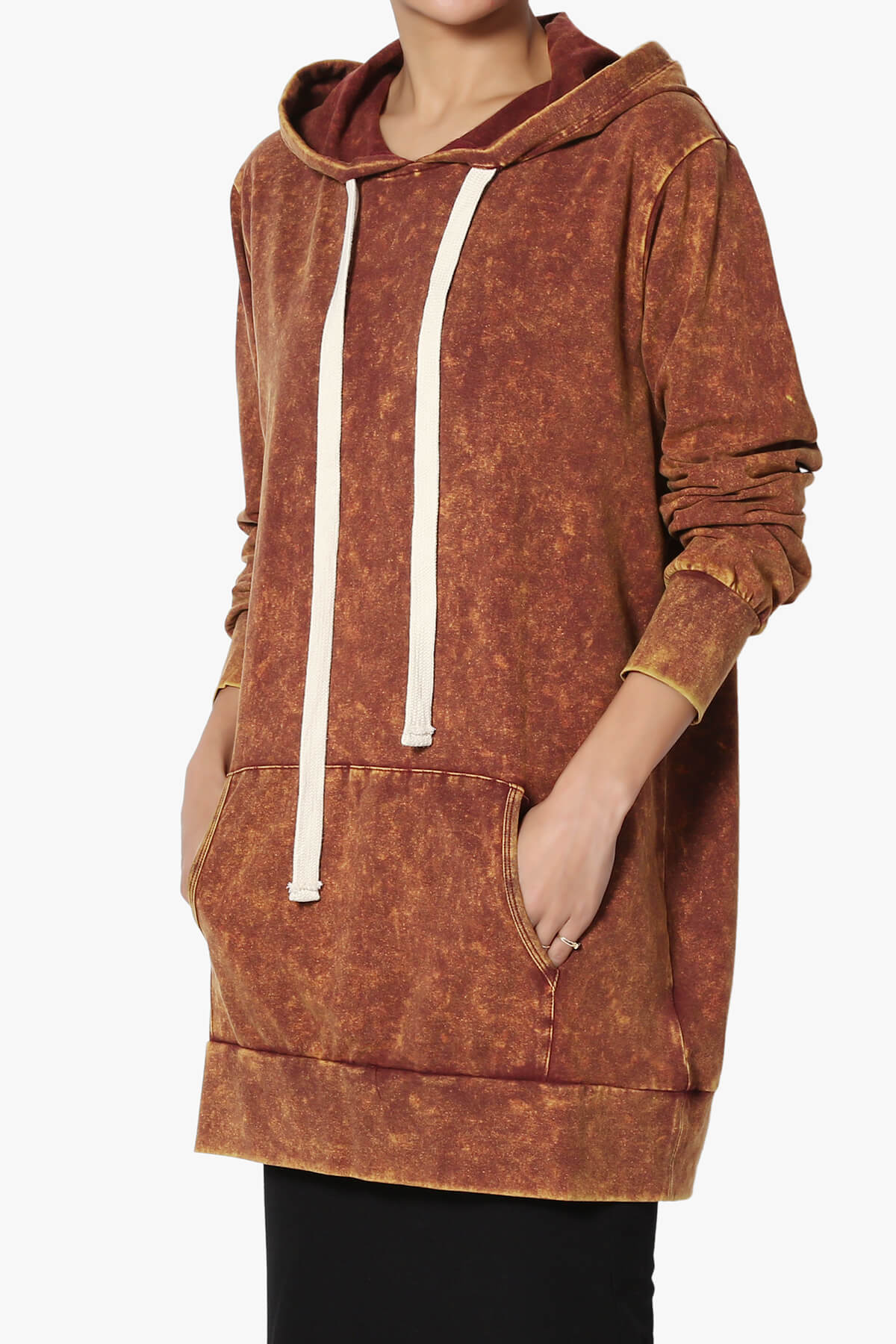 Load image into Gallery viewer, Trophy Acid Wash Hoodie Tunic GOLDEN MUSTARD_3
