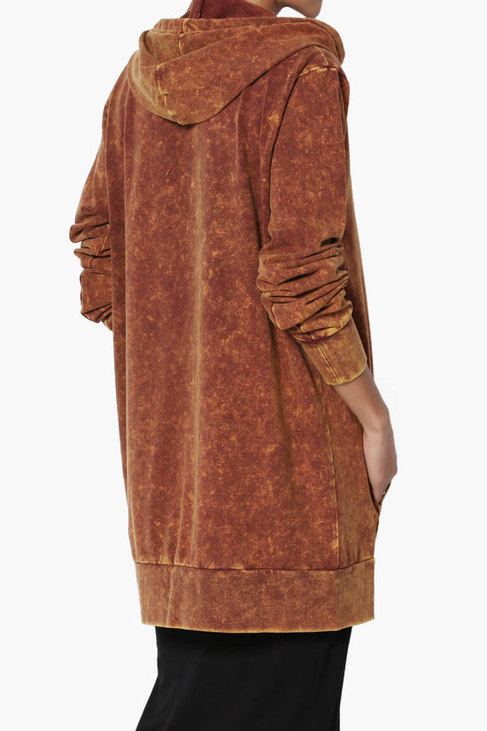Load image into Gallery viewer, Trophy Acid Wash Hoodie Tunic GOLDEN MUSTARD_4
