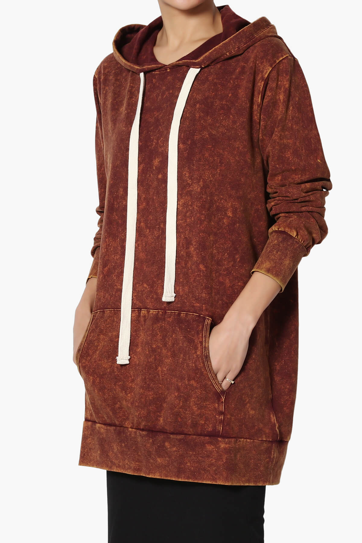 Load image into Gallery viewer, Trophy Acid Wash Hoodie Tunic RUST_3

