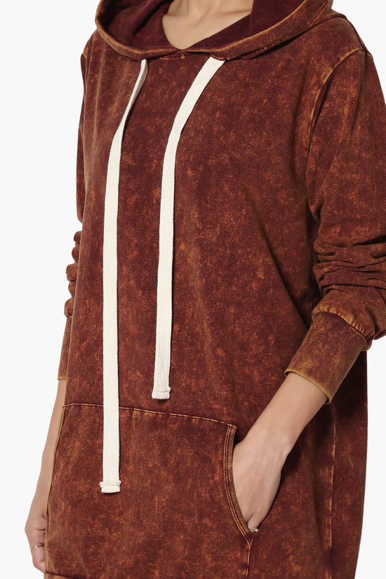 Load image into Gallery viewer, Trophy Acid Wash Hoodie Tunic RUST_5
