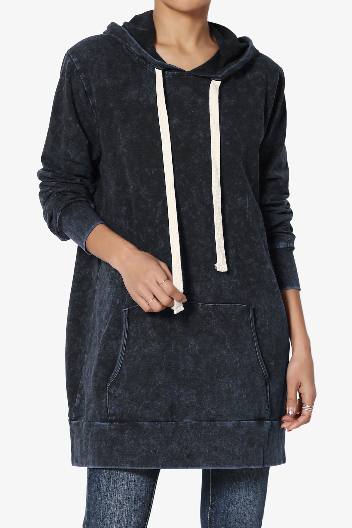 Load image into Gallery viewer, Trophy Acid Wash Hoodie Tunic SAPPHIRE_1
