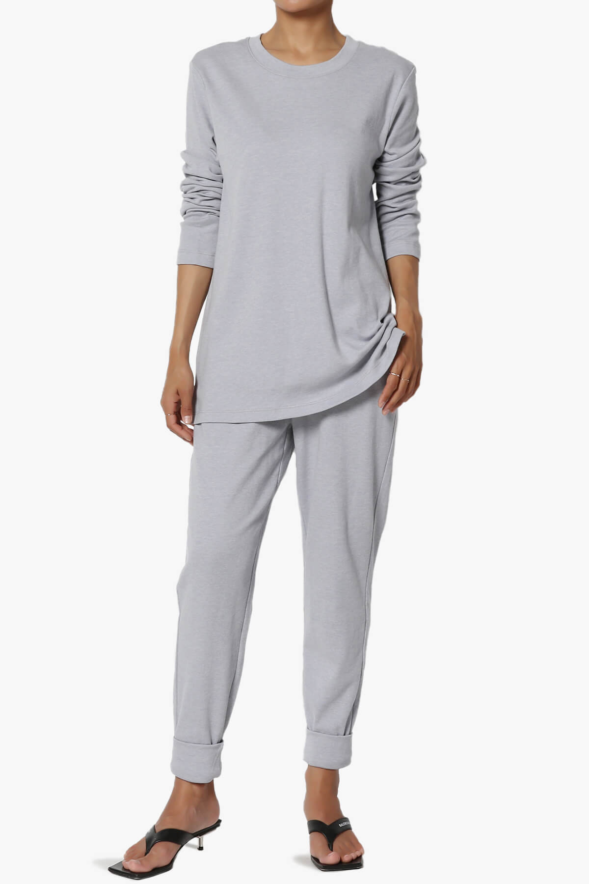 Load image into Gallery viewer, Gibbs Long Sleeve T-Shirt &amp;amp; Jogger Set HEATHER GREY_1
