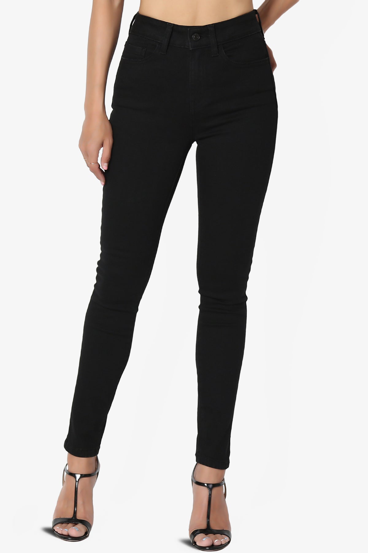 Louella High Rise Stretch Skinny Jeans in Black