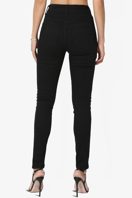 Louella High Rise Stretch Skinny Jeans in Black