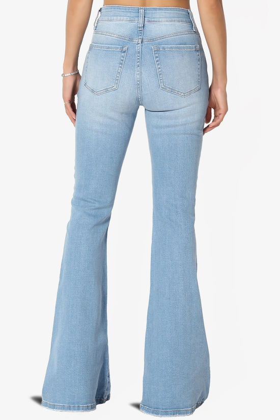 Pastry Washed High Rise Flared Jeans in Light