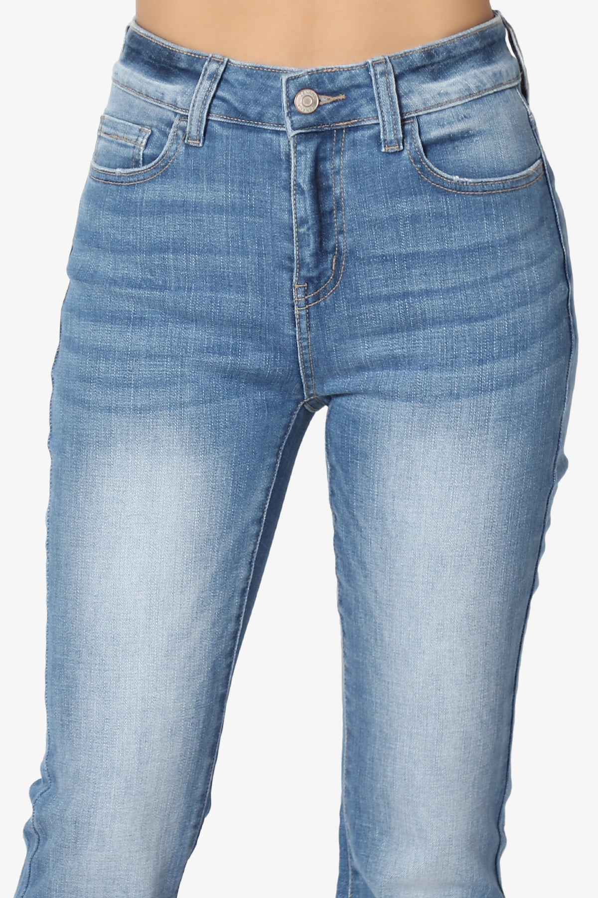 Pastry Washed High Rise Flared Jeans in Medium