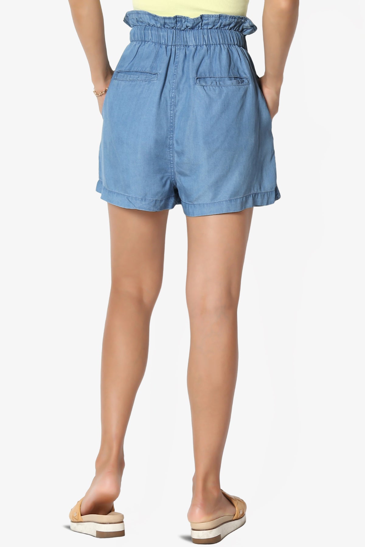 Load image into Gallery viewer, Leif Paperbag Waist Chambray Shorts
