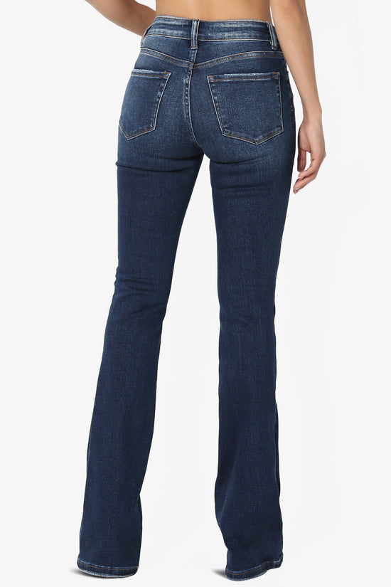 Load image into Gallery viewer, Swan Mid Rise Stretch Denim Bootcut Jeans DARK_2

