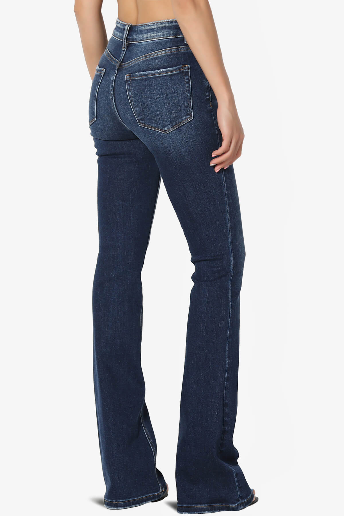 Load image into Gallery viewer, Swan Mid Rise Stretch Denim Bootcut Jeans DARK_4
