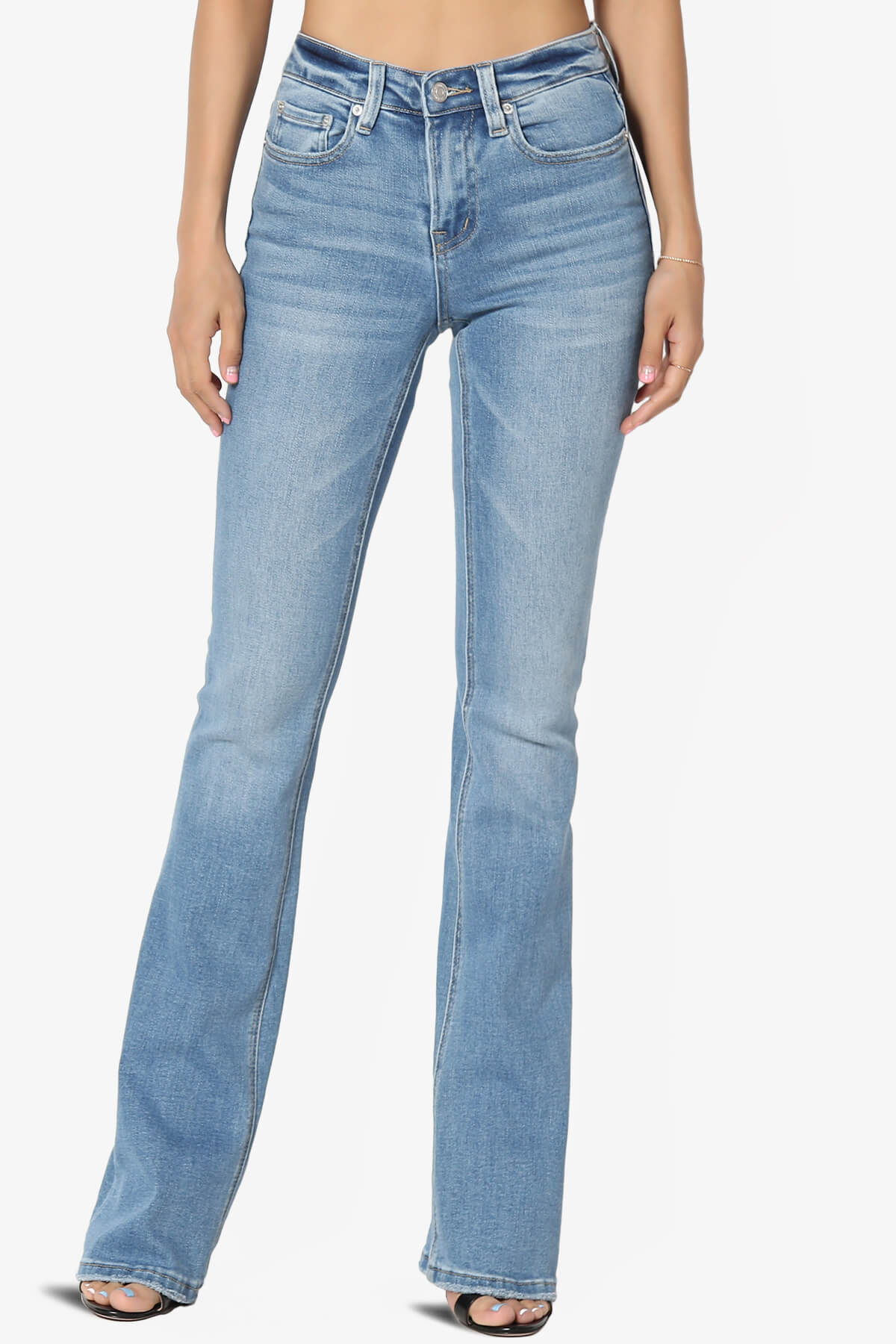 Atlantic Dark Wash Stretch Denim 32 inseam Mid Rise Slim Boot Cut Jeans –  TheMogan