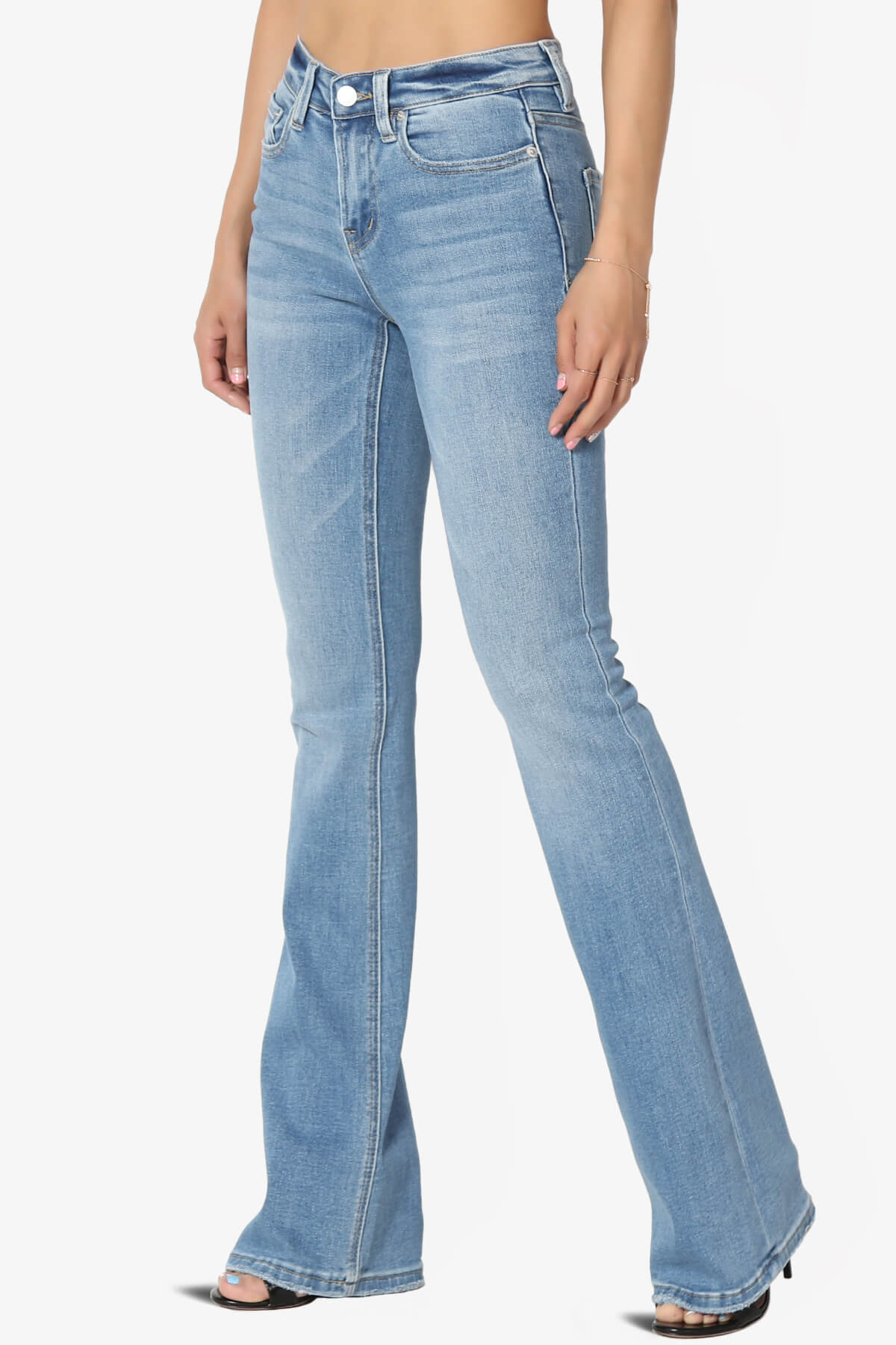 Load image into Gallery viewer, Swan Mid Rise Stretch Denim Bootcut Jeans LIGHT_3
