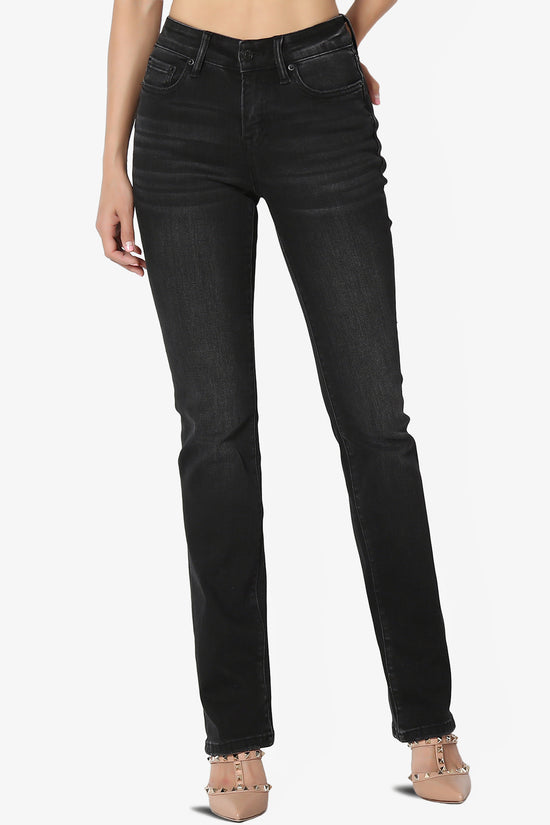 Nolo Washed Black Mid Rise Straight Leg Jeans