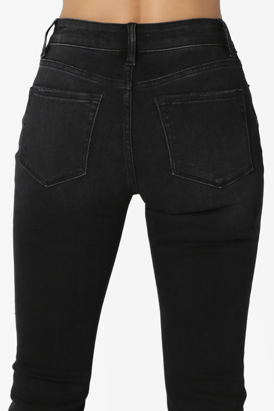 Nolo Washed Black Mid Rise Straight Leg Jeans