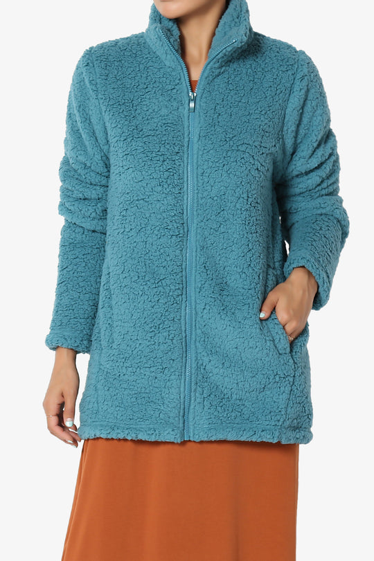 Kenmar High Neck Short Slim Teddy Jacket