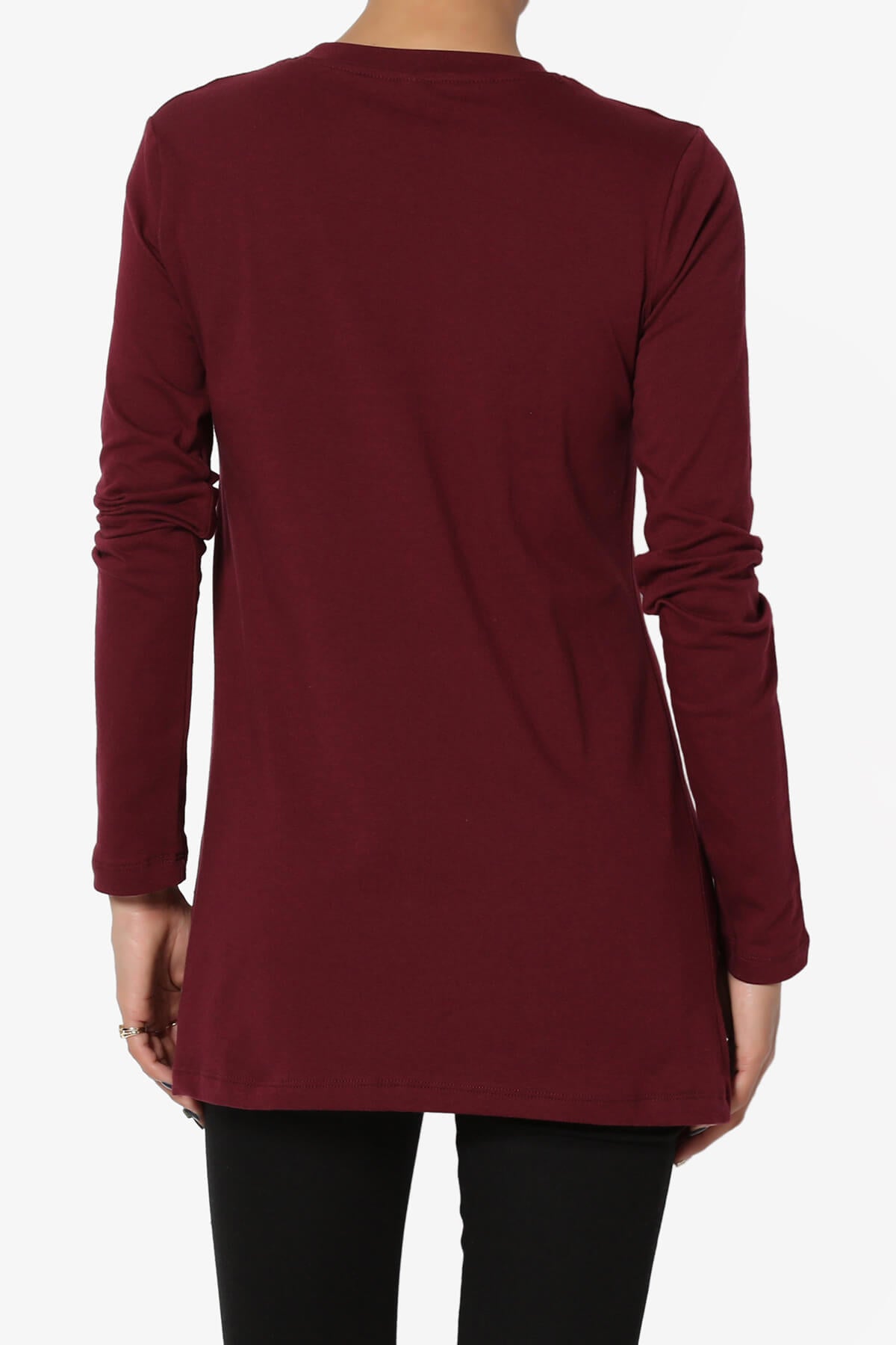 Load image into Gallery viewer, Lasso Cotton Crew Neck Long Sleeve T-Shirt DARK BURGUNDY_2
